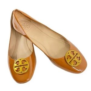 Brand 🆕 Tory Burch Chelsea Ballet Umber Tan Patent Leather